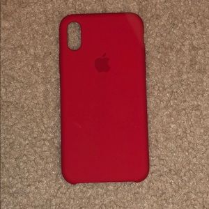 iphone x red apple silicone case